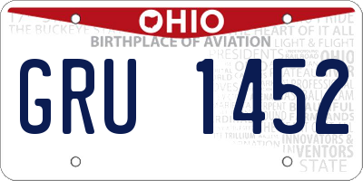 OH license plate GRU1452