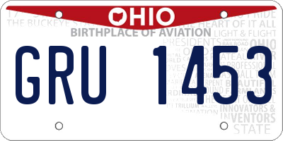OH license plate GRU1453