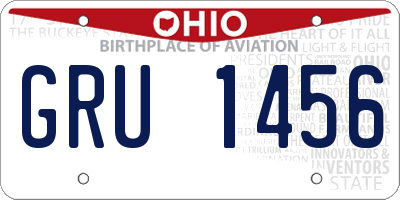 OH license plate GRU1456