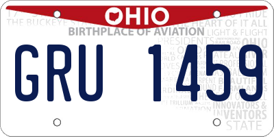 OH license plate GRU1459