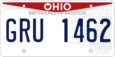OH license plate GRU1462