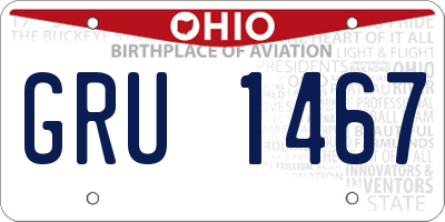 OH license plate GRU1467