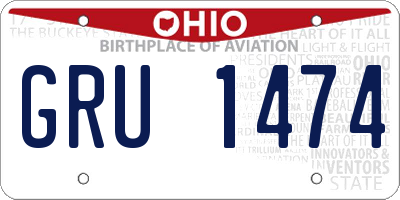 OH license plate GRU1474