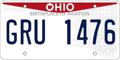 OH license plate GRU1476