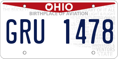 OH license plate GRU1478