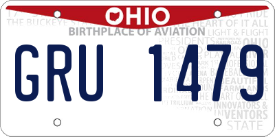 OH license plate GRU1479