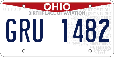 OH license plate GRU1482