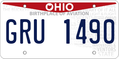 OH license plate GRU1490