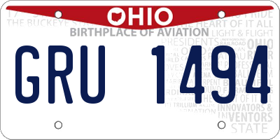 OH license plate GRU1494