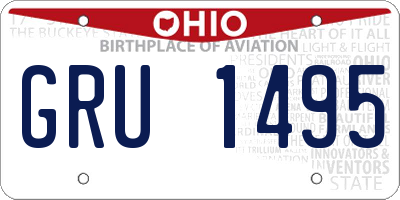 OH license plate GRU1495
