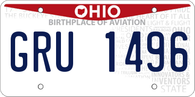 OH license plate GRU1496