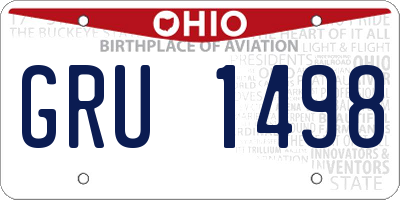 OH license plate GRU1498