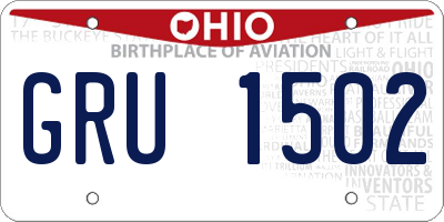 OH license plate GRU1502