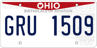 OH license plate GRU1509