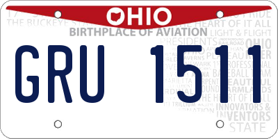 OH license plate GRU1511