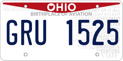 OH license plate GRU1525