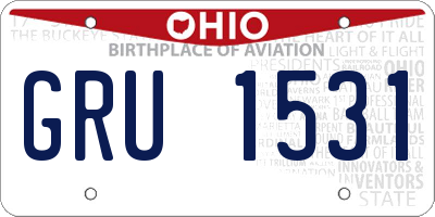 OH license plate GRU1531