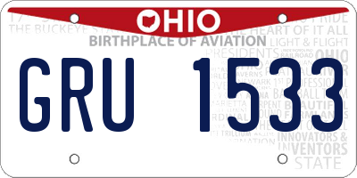 OH license plate GRU1533