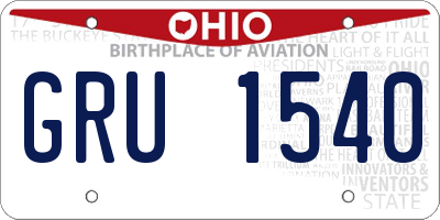 OH license plate GRU1540