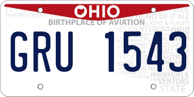 OH license plate GRU1543