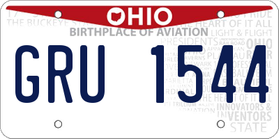 OH license plate GRU1544