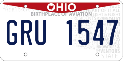 OH license plate GRU1547