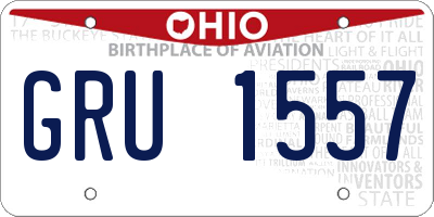 OH license plate GRU1557