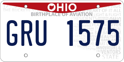 OH license plate GRU1575