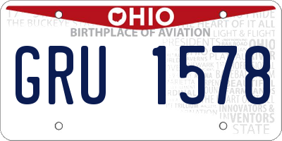 OH license plate GRU1578