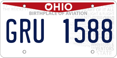 OH license plate GRU1588