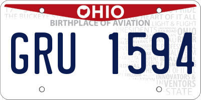 OH license plate GRU1594