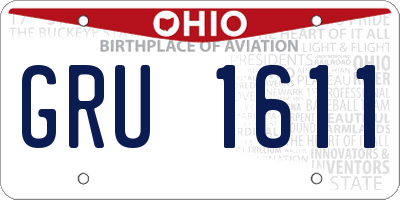 OH license plate GRU1611
