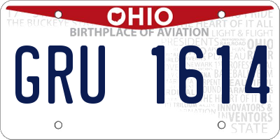 OH license plate GRU1614