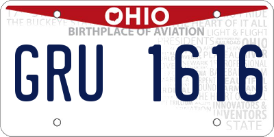 OH license plate GRU1616