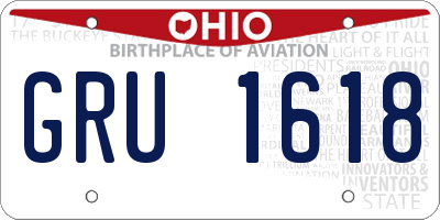 OH license plate GRU1618