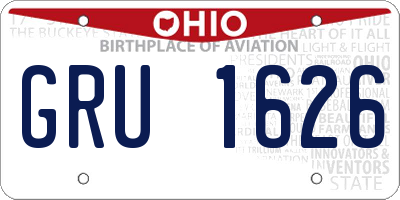 OH license plate GRU1626