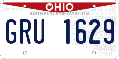 OH license plate GRU1629