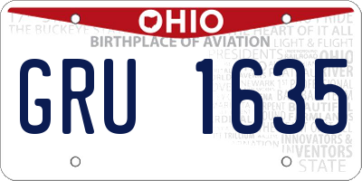 OH license plate GRU1635