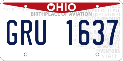 OH license plate GRU1637