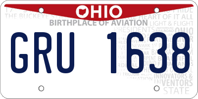 OH license plate GRU1638