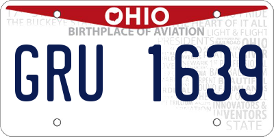 OH license plate GRU1639