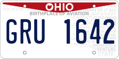 OH license plate GRU1642