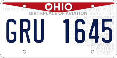 OH license plate GRU1645