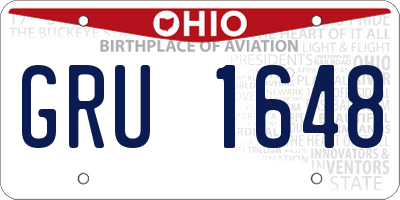 OH license plate GRU1648