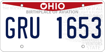 OH license plate GRU1653