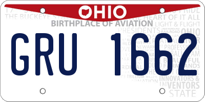 OH license plate GRU1662