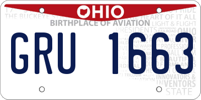 OH license plate GRU1663