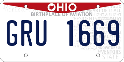 OH license plate GRU1669