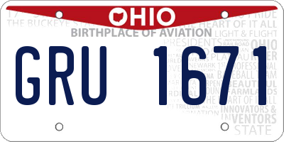 OH license plate GRU1671