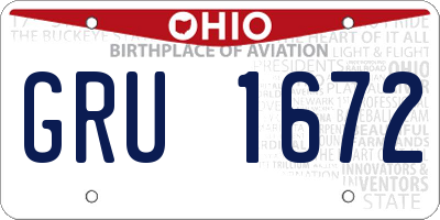 OH license plate GRU1672